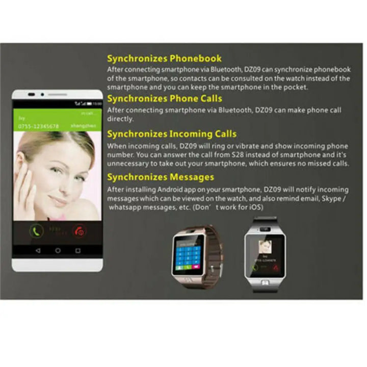 Bluetooth Smart Watch Phone Remote Camera