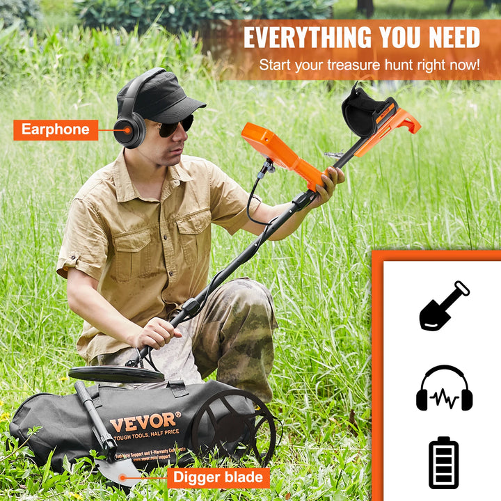 VEVOR Professional Rechargeable Metal Detector