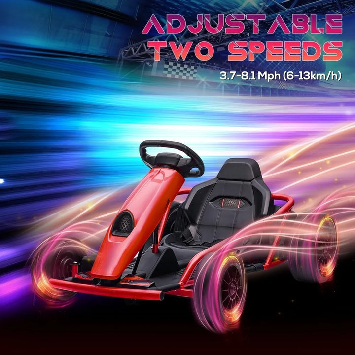 24V 8.1 MPH Electric Go Kart, Drifting Car