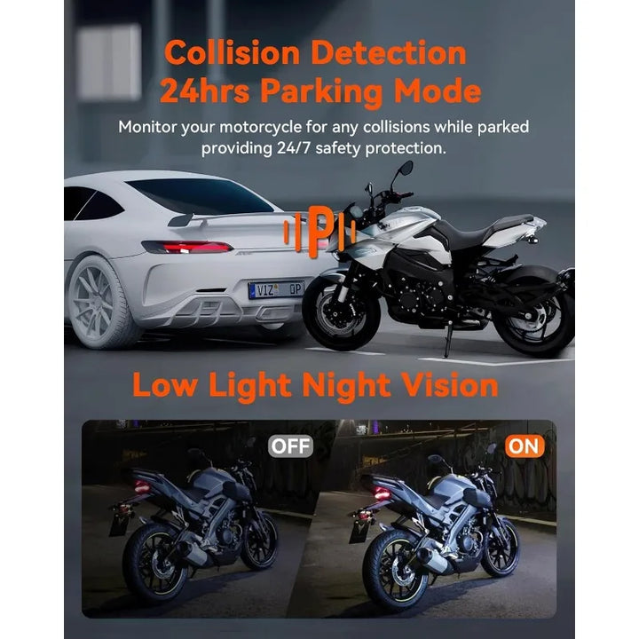 Motorcycle 4K Front and Rear Dash Cam