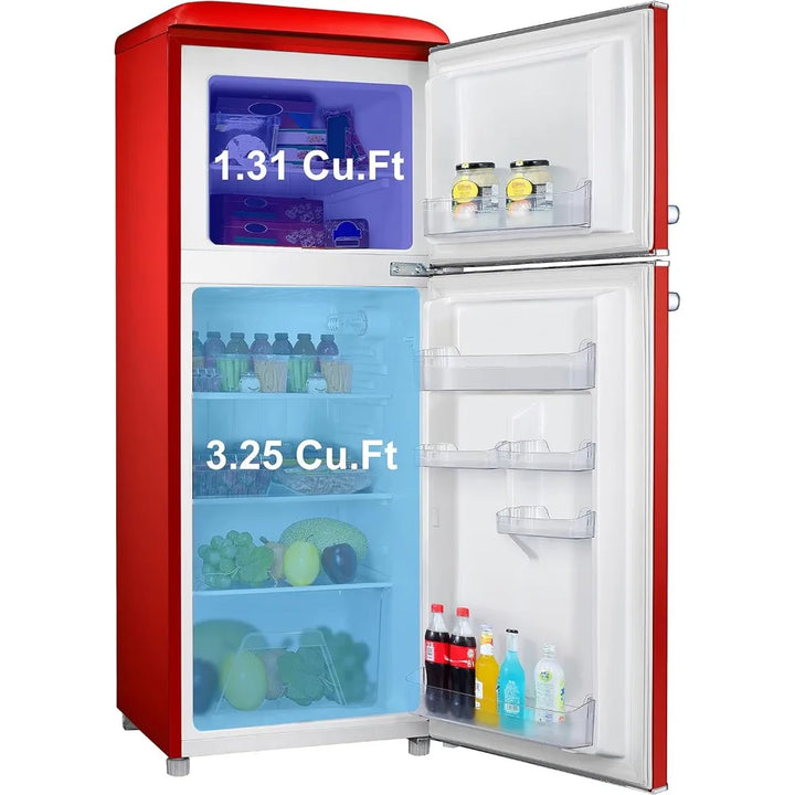 Retro Compact Refrigerator with Freezer