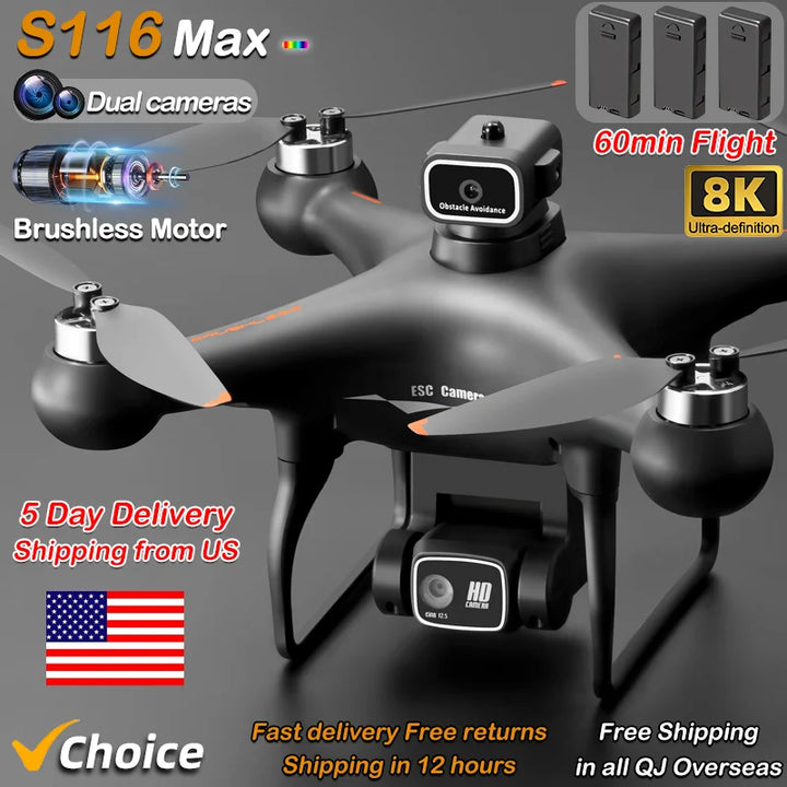 Drone Professional 3 Batteries 8K Dual Camera