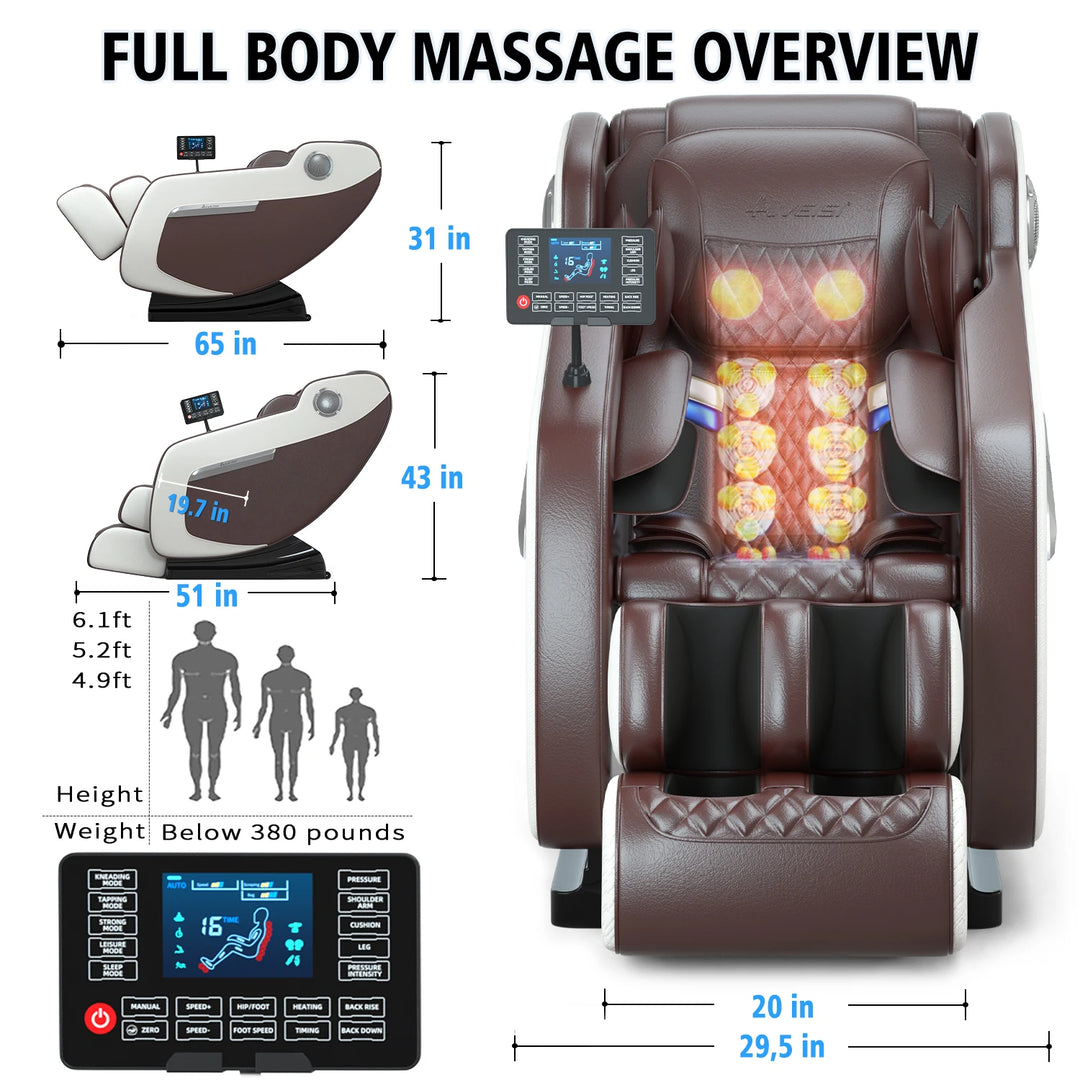 Full Body Massage Chair with Airbags Zero-Gravity