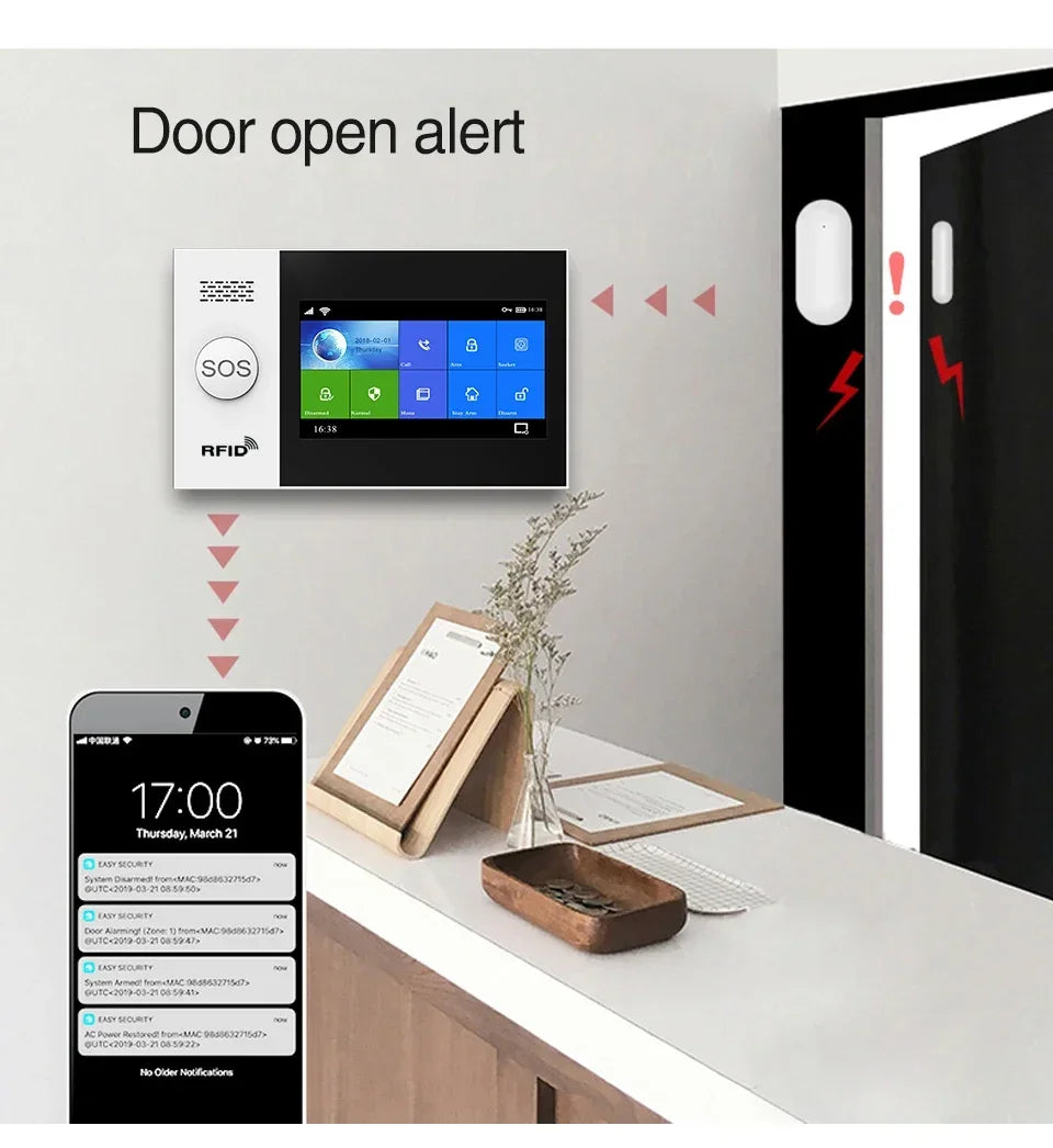 4G Wireless Home Alarm WiFi SMS Alarm System