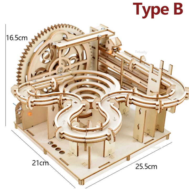 3d Wooden Puzzle Marble Run