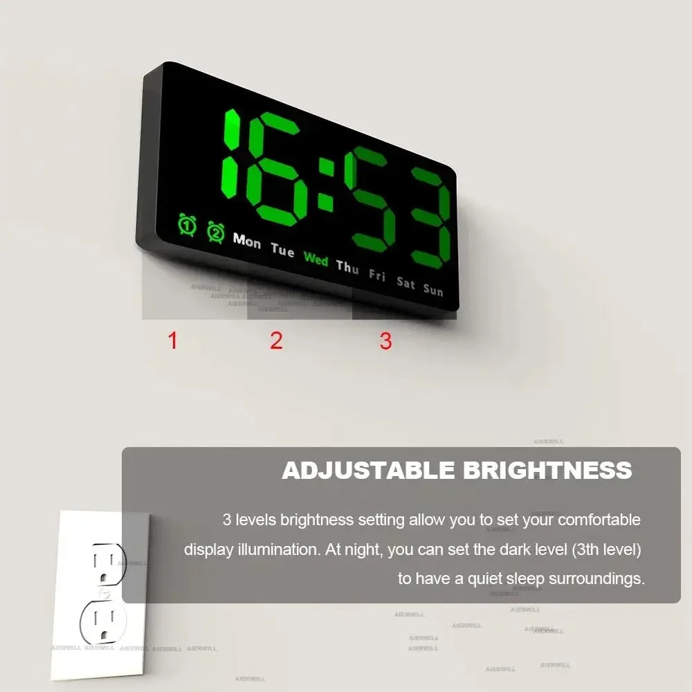 Large Colorful LED Digital Alarm Clock