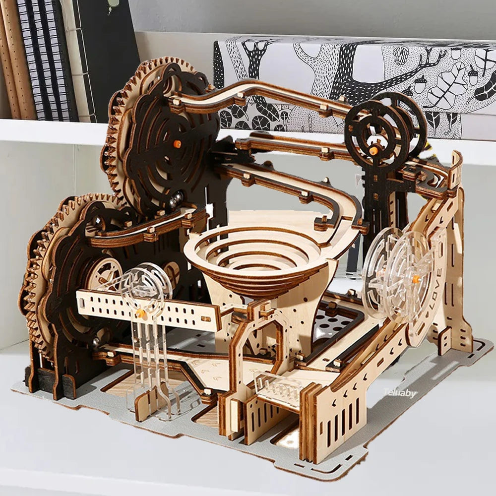 3D Wooden Puzzle Marble Run