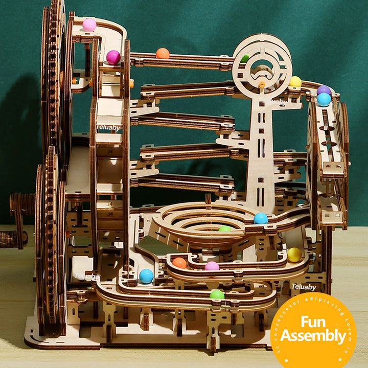 3d Wooden Puzzle Marble Run