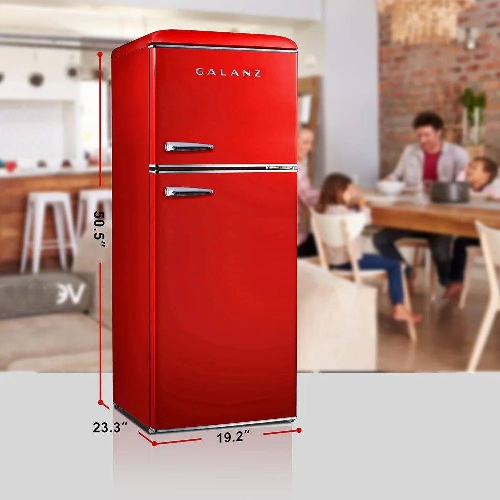 Retro Compact Refrigerator with Freezer