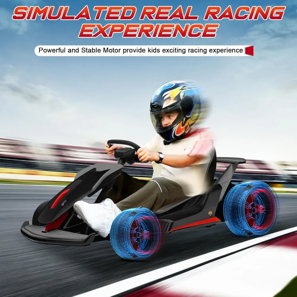 Go Kart, 24V Drift Kart Car 2x150W Powerful Moto