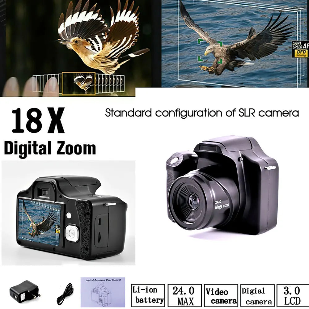 DSLR Camera 18X Telephoto Digital Camcorder