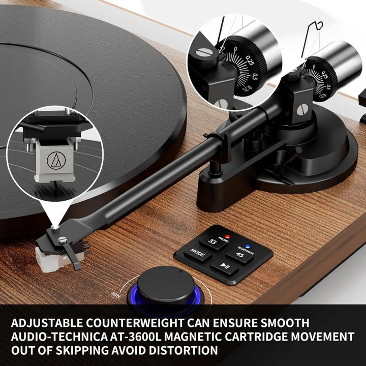 Record Player for Vinyl with Speakers