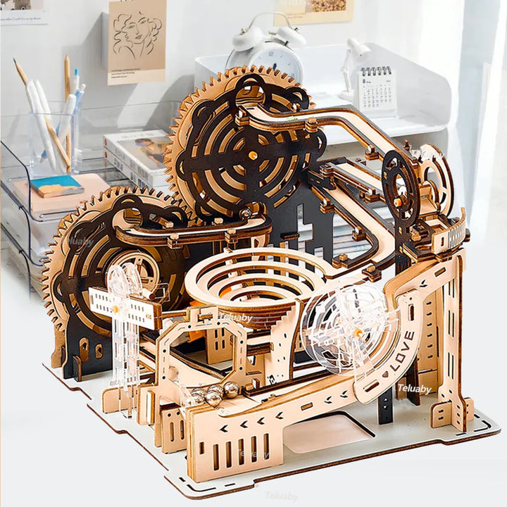 3D Wooden Puzzle Marble Run