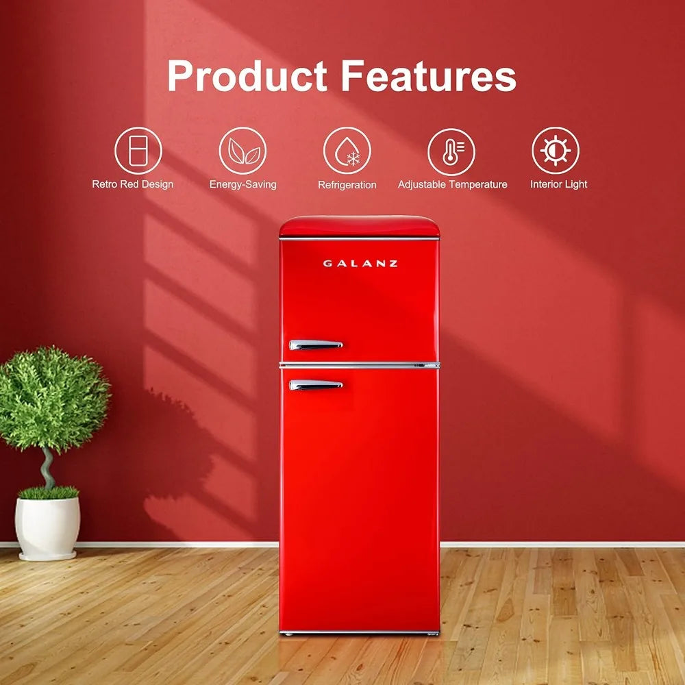 Retro Compact Refrigerator with Freezer