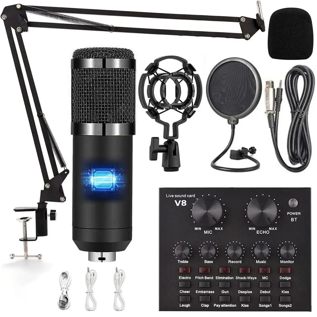 Live Sound card V8 audio mixer with microphone