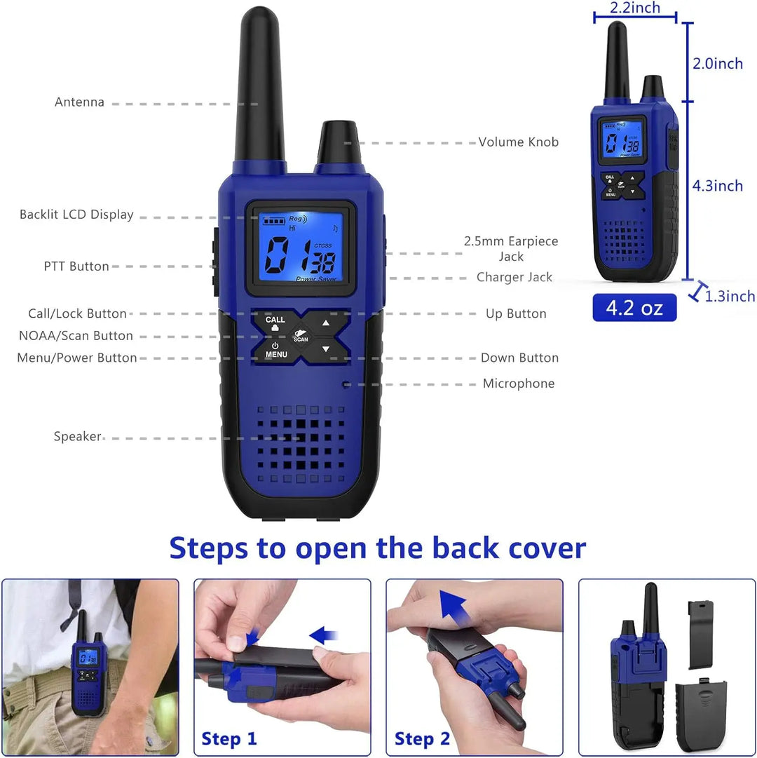 2 Way Radios Walkie Talkies 3 Pack