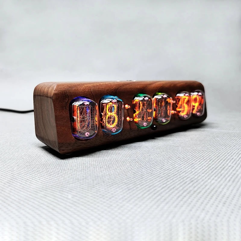 Wood Nixie Tube Clock Retro In12