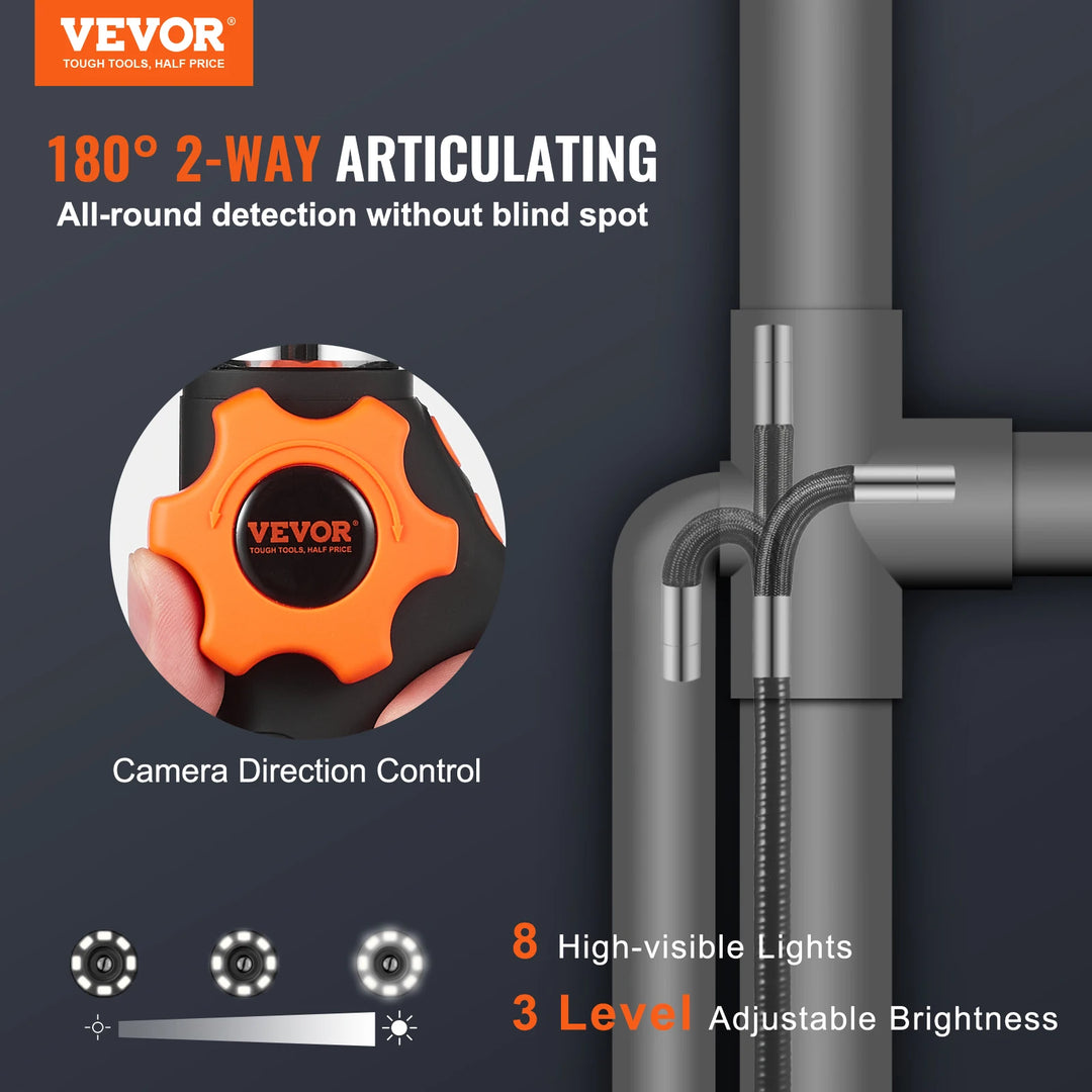 VEVOR Articulating Borescope Camera with Light