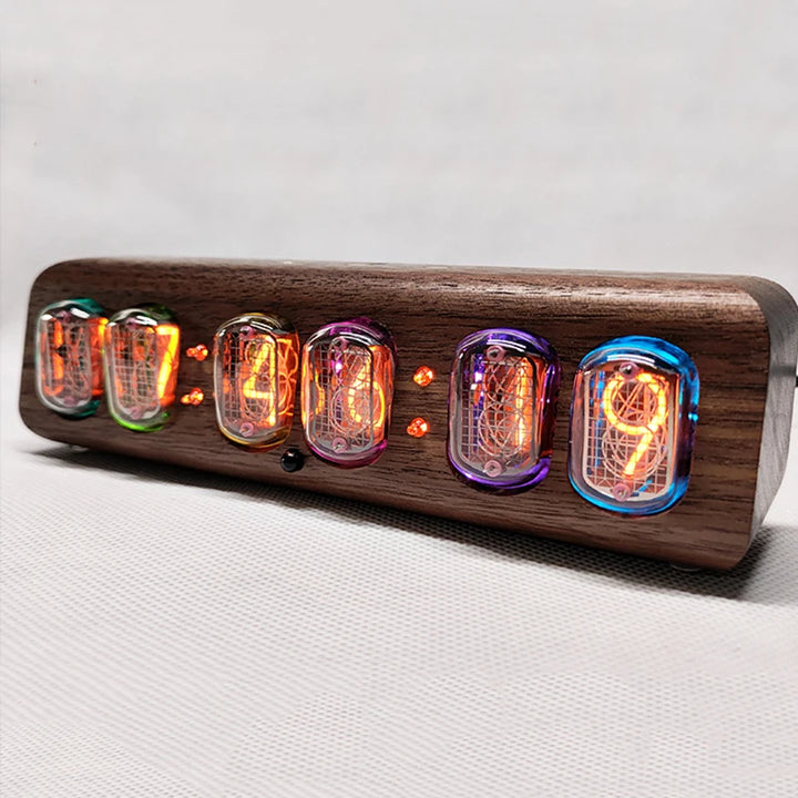 Wood Nixie Tube Clock Retro In12