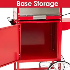 Commercial Popcorn Machine with Cart, 8 Oz Kettle