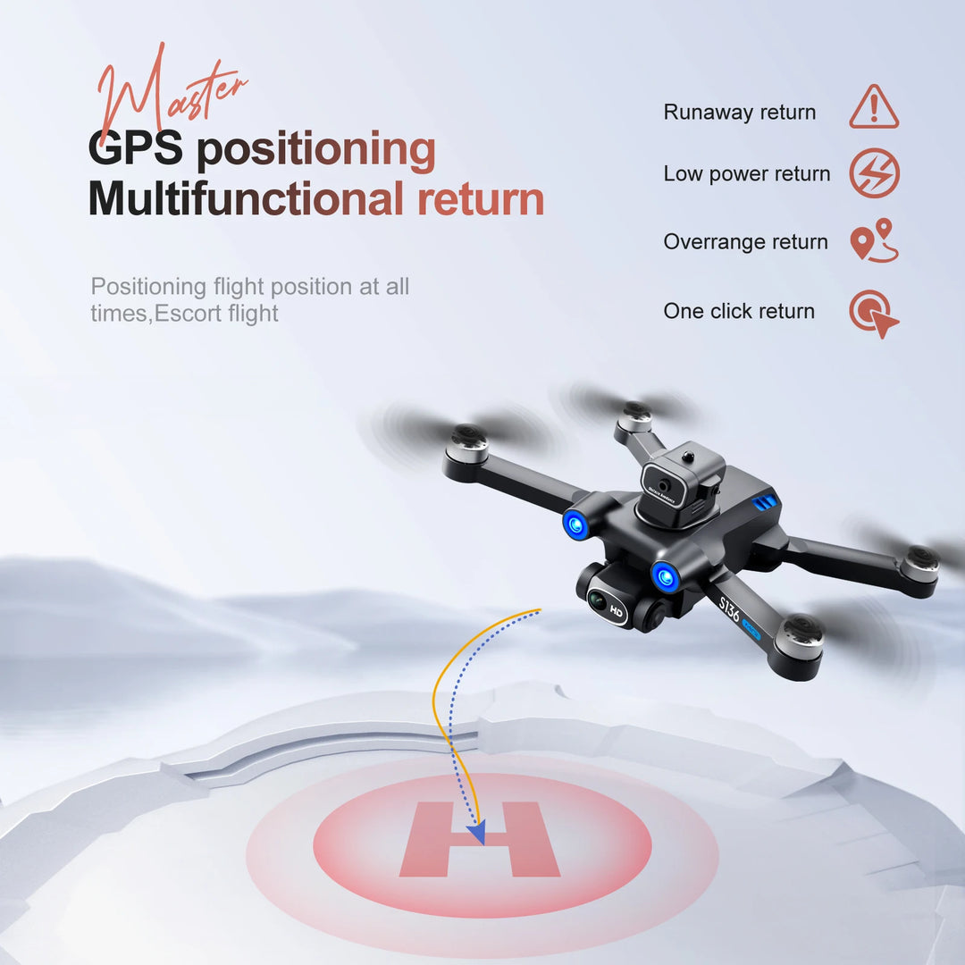 GPS Positioning Drone  Dual HD Adjustable Cameras