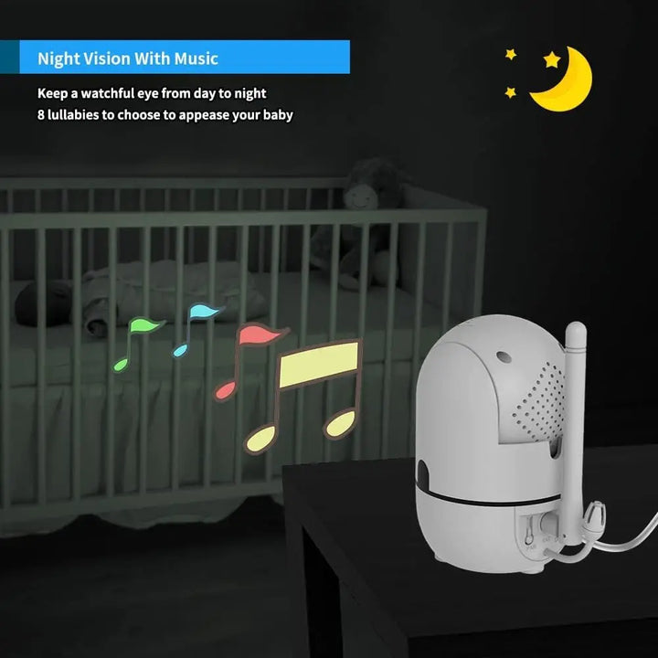 Baby Monitor 4 Cameras WiFi, 26-Hour Battery Pan-Tilt-Zoom