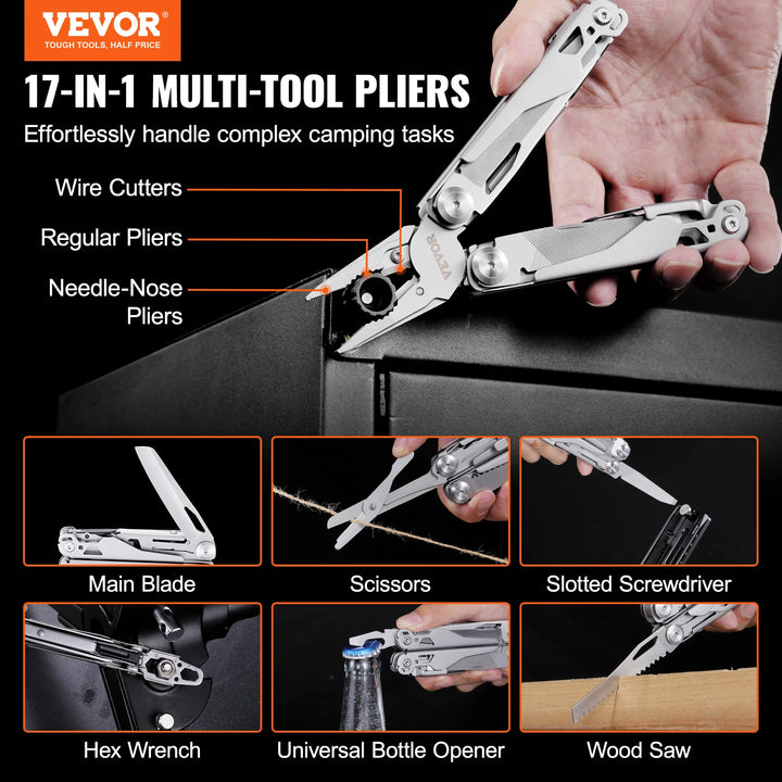 VEVOR 16 or 17-In-1 Multitool Pliers Multi Tool