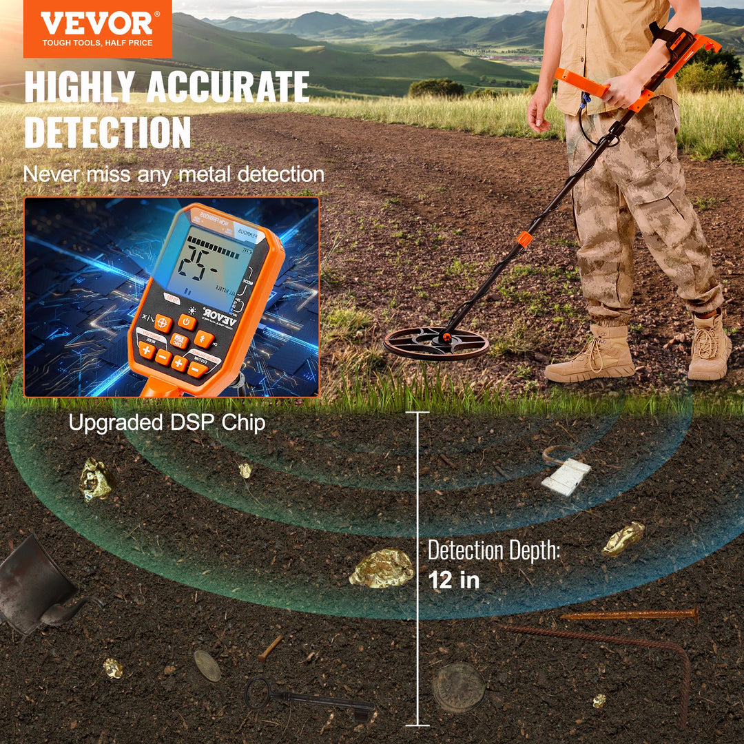 VEVOR Professional Rechargeable Metal Detector