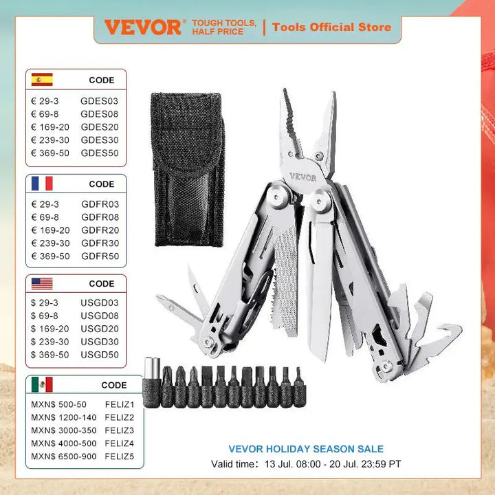 VEVOR 16 or 17-In-1 Multitool Pliers Multi Tool