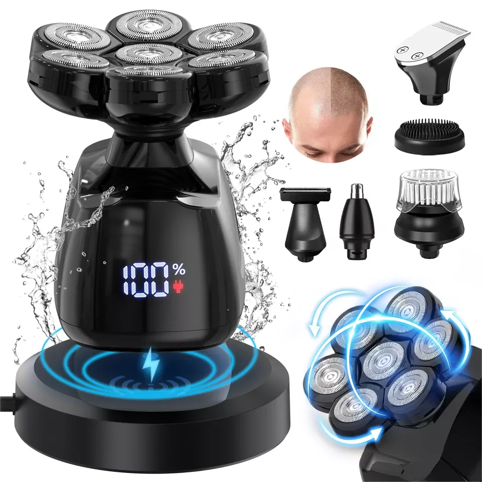 6-in-1 Multifunctional  7D Head Shaver