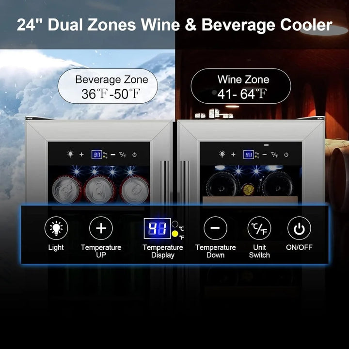 Wine Refrigerator 24 Inch Dual Zone