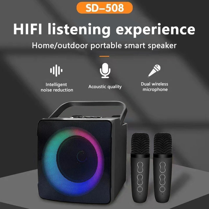 Dual Microphone Karaoke Machine Bluetooth Speaker