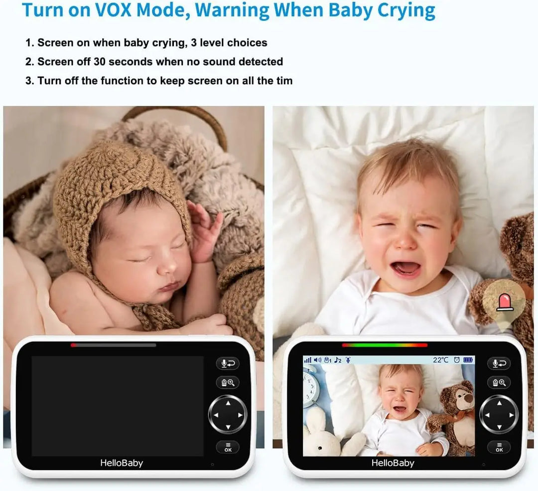 Baby Monitor 4 Cameras WiFi, 26-Hour Battery Pan-Tilt-Zoom