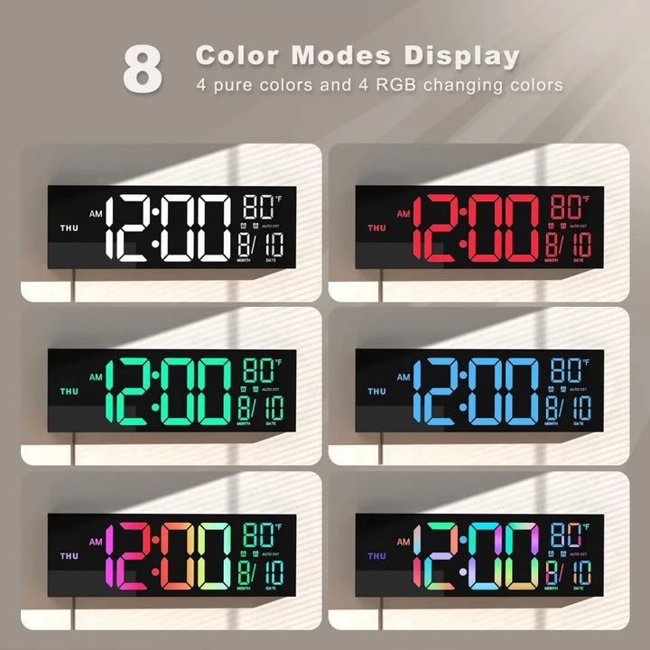 16" Large Digital Wall Clock with Remote Control