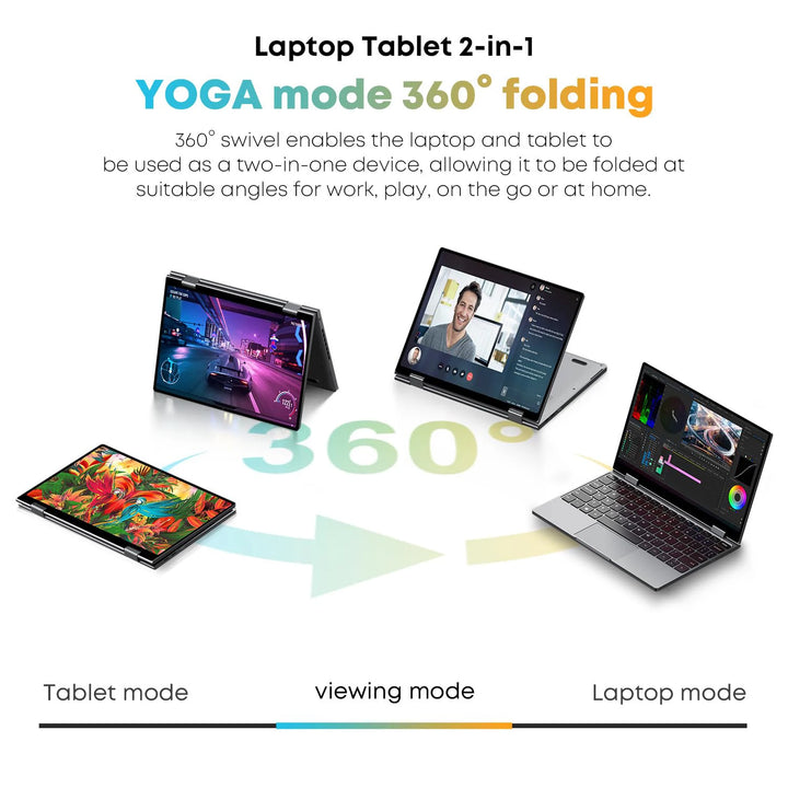 2 in 1 Touchscreen 10.95" Flip Laptop