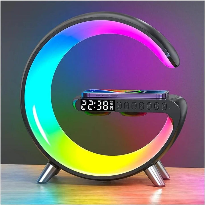 Table Lamp, Wireless Charger, Alarm Clock Bluetooth Speaker