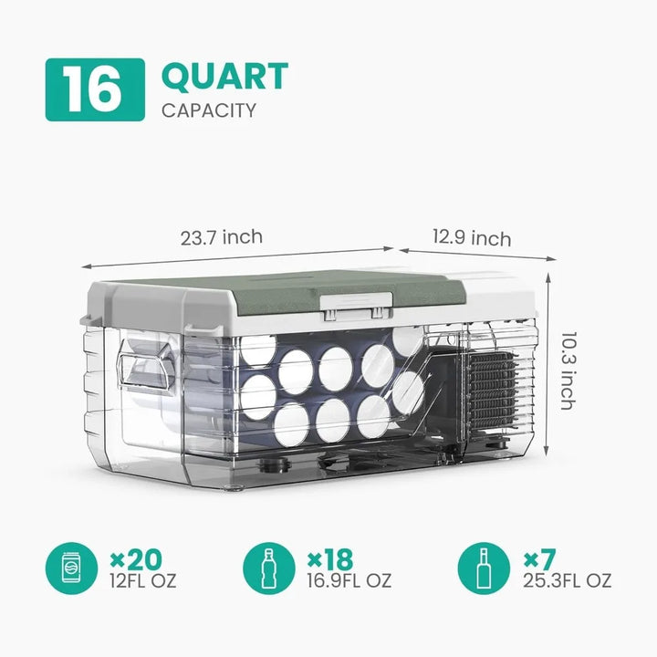 Electric Cooler 16 Quart Portable Refrigerator