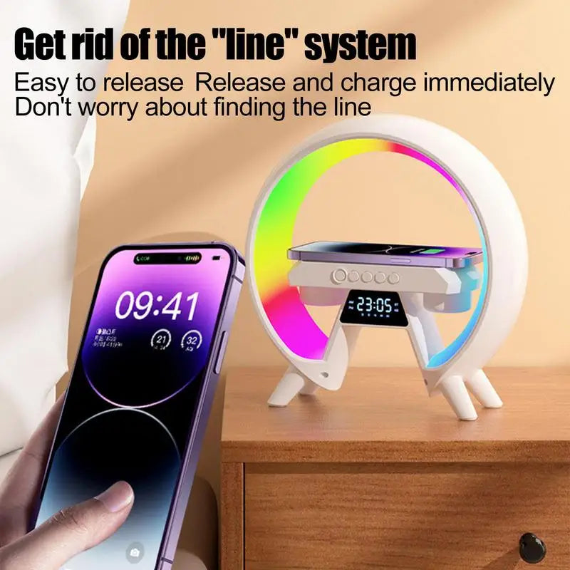 Bluetooth Speaker LED Alarm Clock Wireless Phone Charger