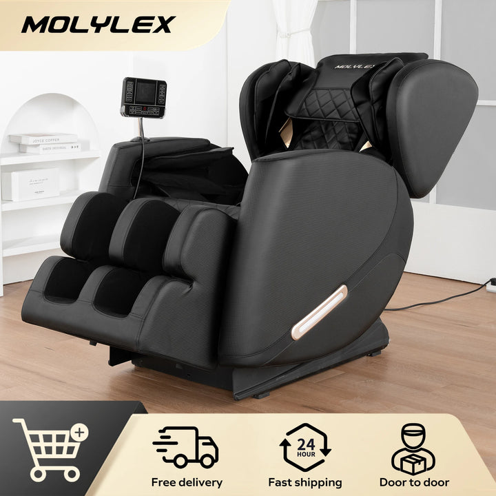 Massage Chair with Zero Gravity with Heating, Airbags, Foot Roller, Bluetooth Speaker