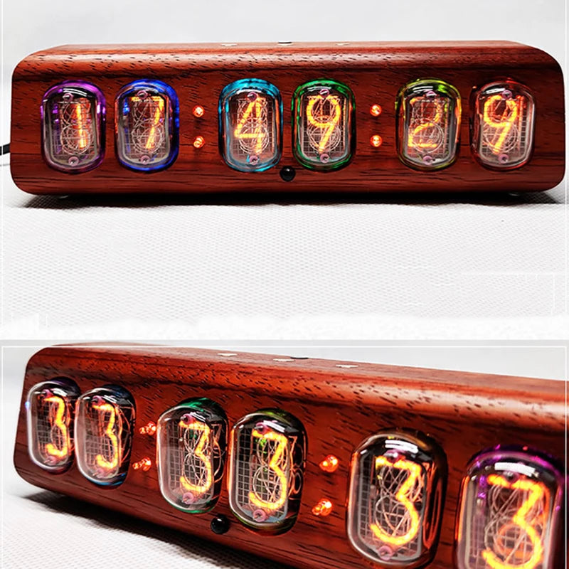 Wood Nixie Tube Clock Retro In12