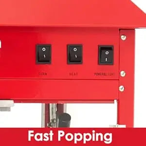 Commercial Popcorn Machine with Cart, 8 Oz Kettle